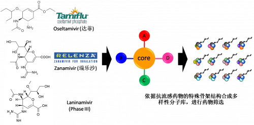 图2：以现有抗流感药物的结构为基。卸嘌砸┪锓肿涌獾暮铣。